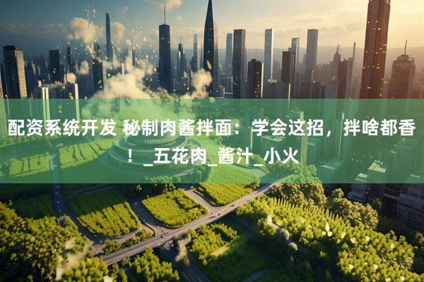 配资系统开发 秘制肉酱拌面：学会这招，拌啥都香！_五花肉_酱汁_小火